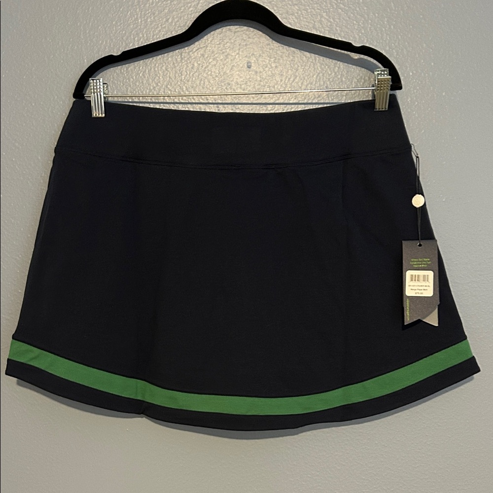 William Murray Golf Black Mini Skirt with Green Accent